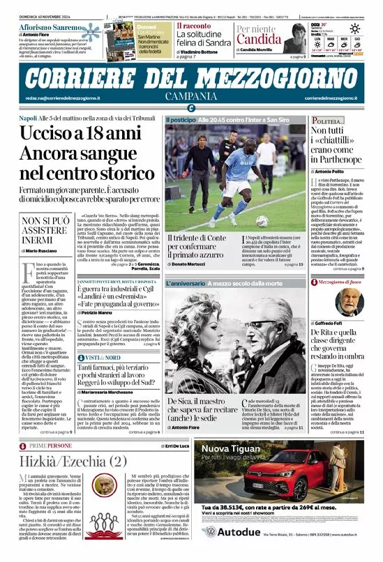 Prima-pagina-corriere del mezzogiorno-del-2024-11-10